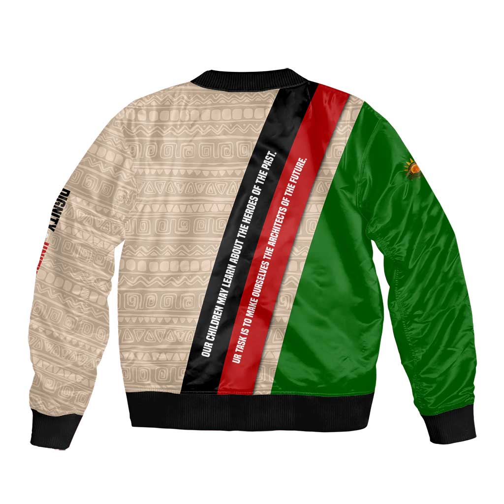 Jomo Kenyatta Bomber Jacket Uhuru and Kenyan Heritage Quote Tribute - African Pride
