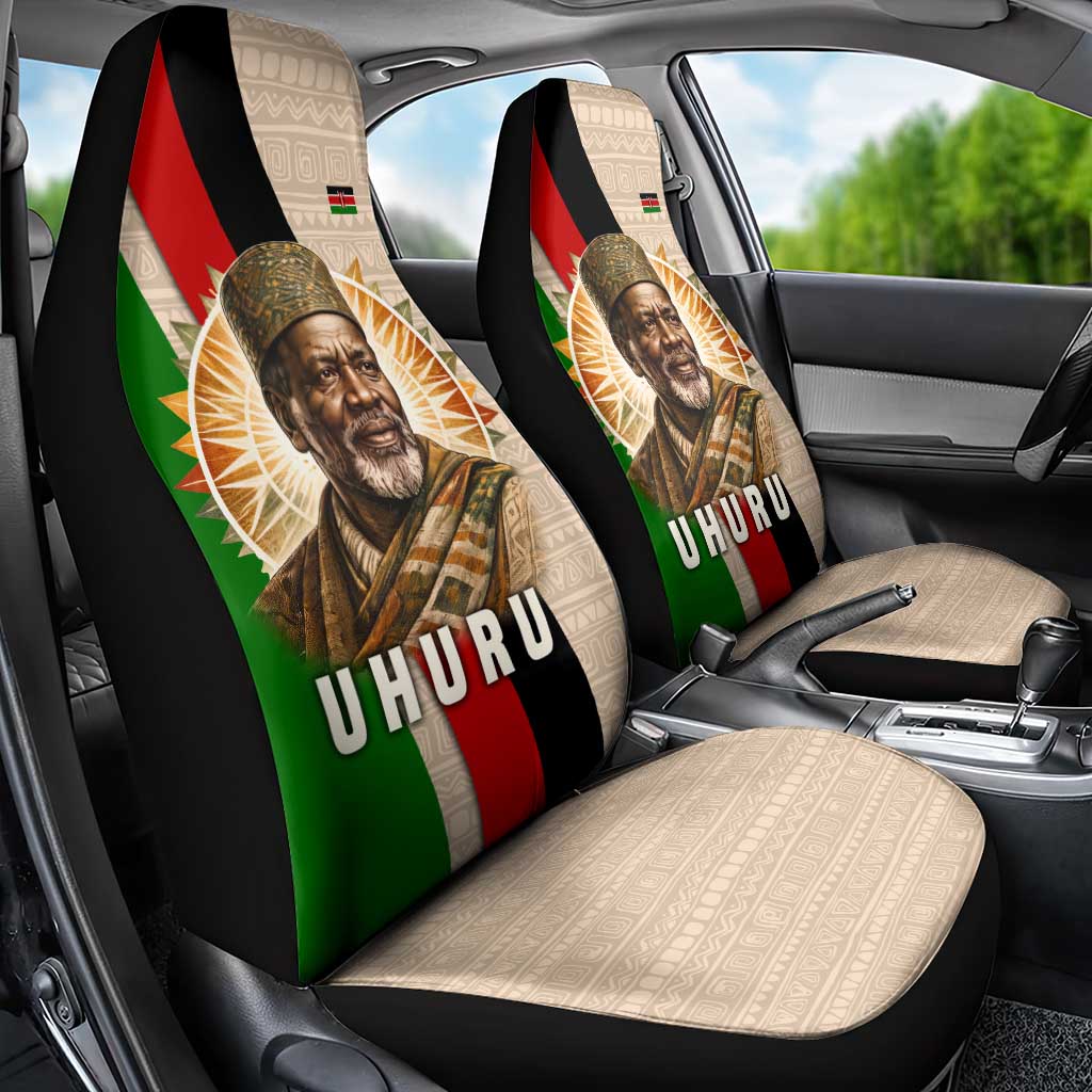Jomo Kenyatta Car Seat Cover Uhuru and Kenyan Heritage Quote Tribute - African Pride