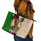 Jomo Kenyatta Leather Tote Bag Uhuru and Kenyan Heritage Quote Tribute - African Pride