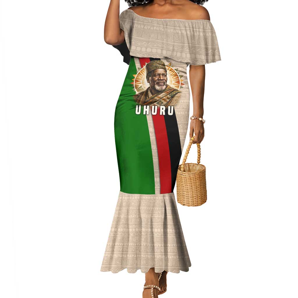 Jomo Kenyatta Mermaid Dress Uhuru and Kenyan Heritage Quote Tribute - African Pride