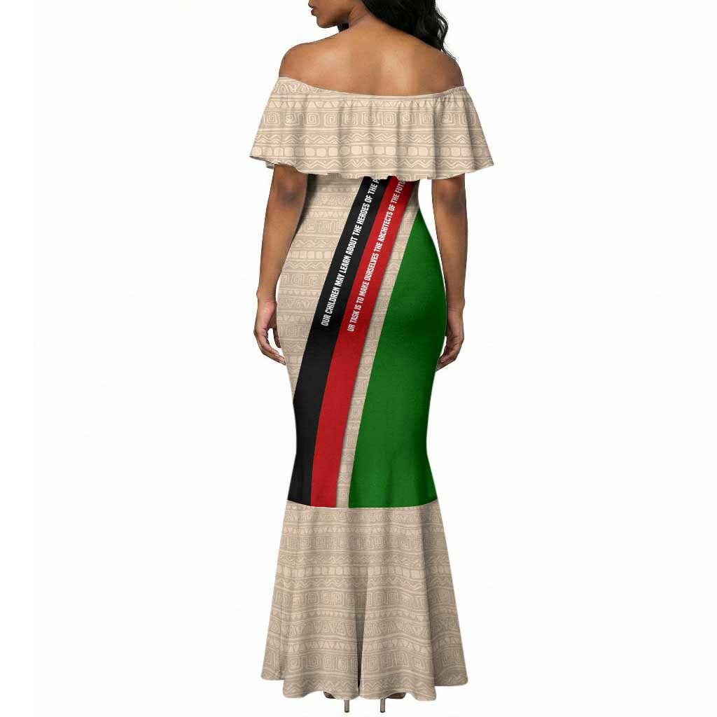 Jomo Kenyatta Mermaid Dress Uhuru and Kenyan Heritage Quote Tribute - African Pride