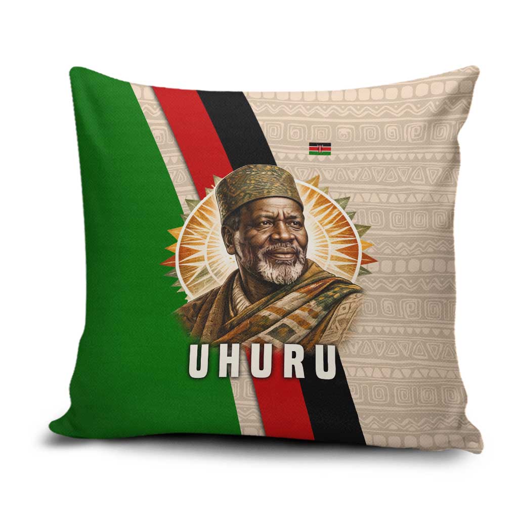 Jomo Kenyatta Pillow Cover Uhuru and Kenyan Heritage Quote Tribute - African Pride