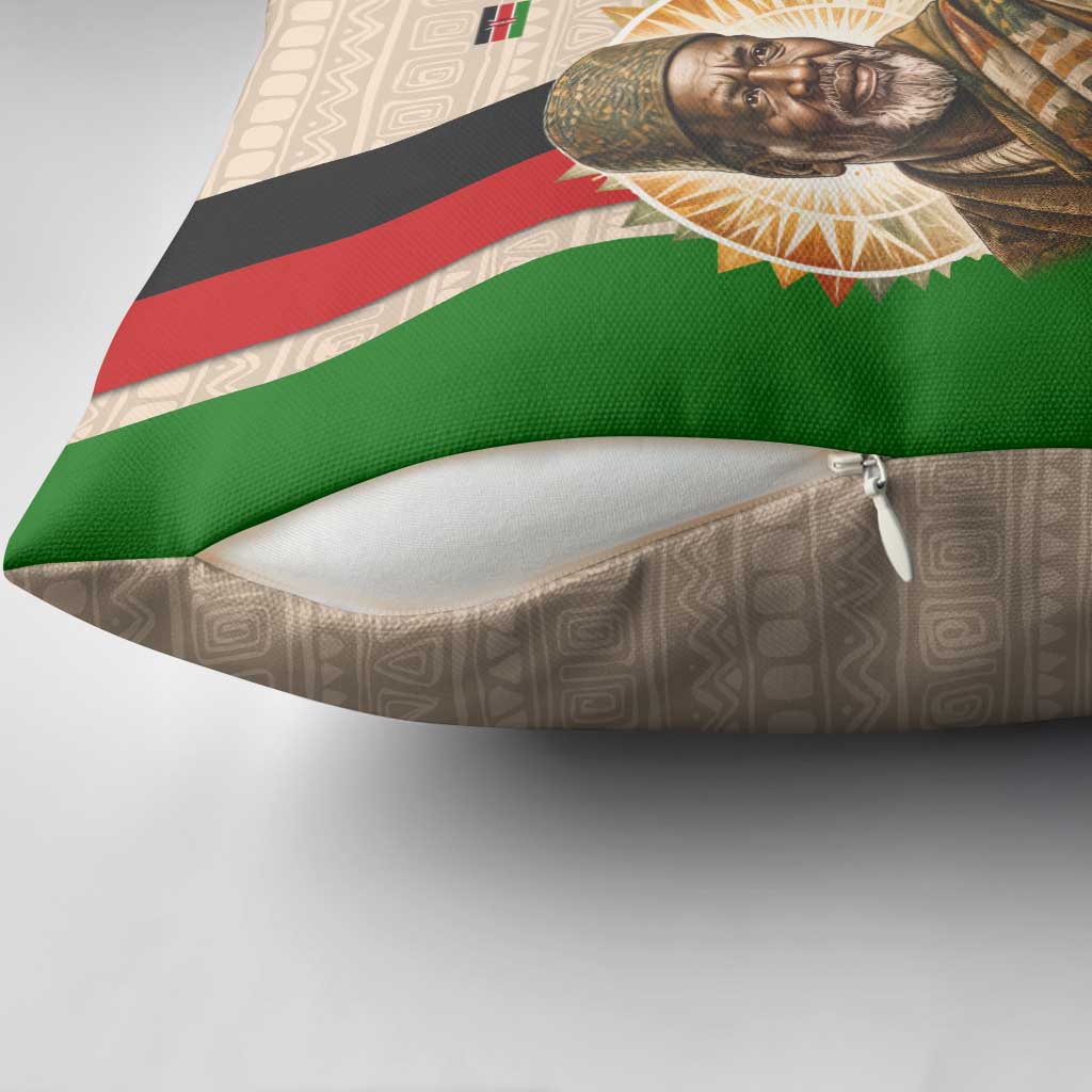 Jomo Kenyatta Pillow Cover Uhuru and Kenyan Heritage Quote Tribute - African Pride