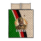 Jomo Kenyatta Quilt Bed Set Uhuru and Kenyan Heritage Quote Tribute - African Pride