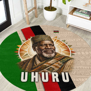 Jomo Kenyatta Round Carpet Uhuru and Kenyan Heritage Quote Tribute - African Pride