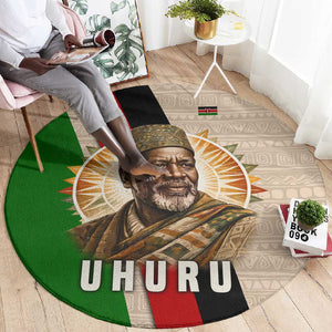 Jomo Kenyatta Round Carpet Uhuru and Kenyan Heritage Quote Tribute - African Pride