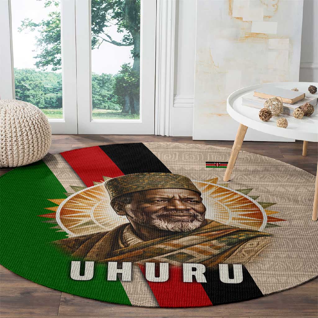 Jomo Kenyatta Round Carpet Uhuru and Kenyan Heritage Quote Tribute - African Pride