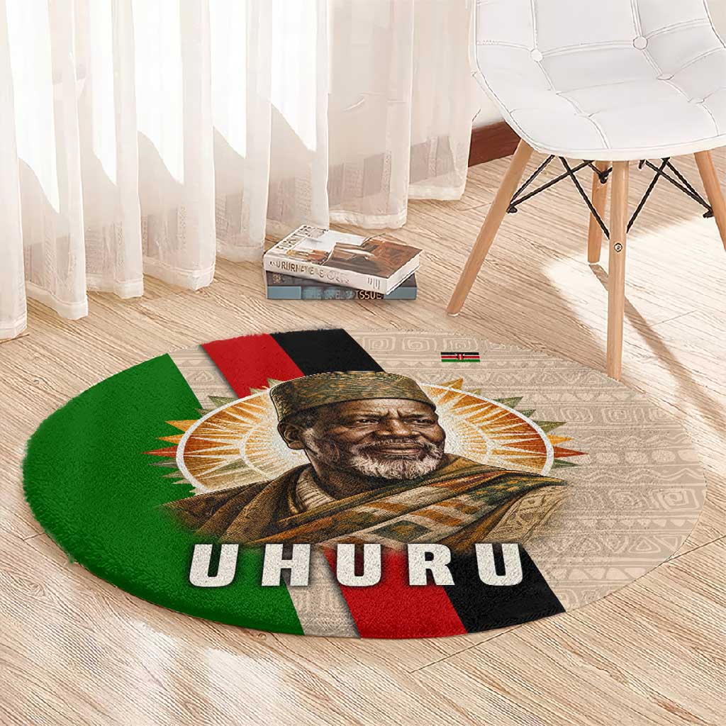 Jomo Kenyatta Round Carpet Uhuru and Kenyan Heritage Quote Tribute - African Pride