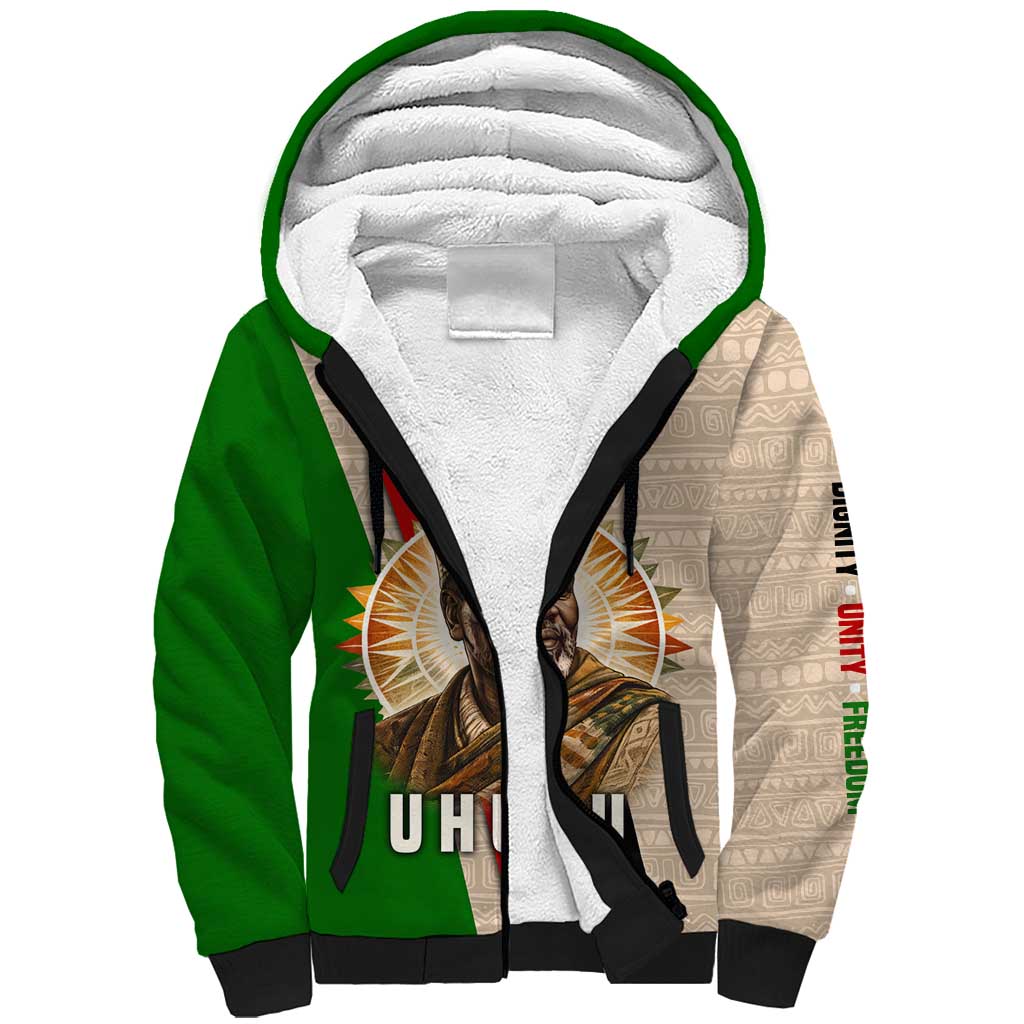 Jomo Kenyatta Sherpa Hoodie Uhuru and Kenyan Heritage Quote Tribute - African Pride