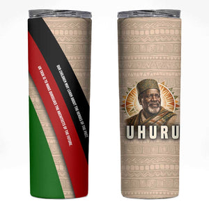 Jomo Kenyatta Skinny Tumbler Uhuru and Kenyan Heritage Quote Tribute - African Pride