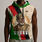 Jomo Kenyatta Sleeveless Hoodie Uhuru and Kenyan Heritage Quote Tribute - African Pride