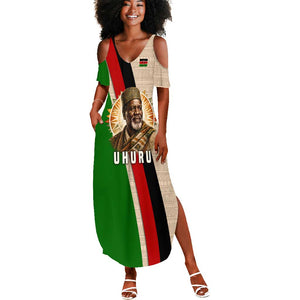 Jomo Kenyatta Summer Maxi Dress Uhuru and Kenyan Heritage Quote Tribute - African Pride