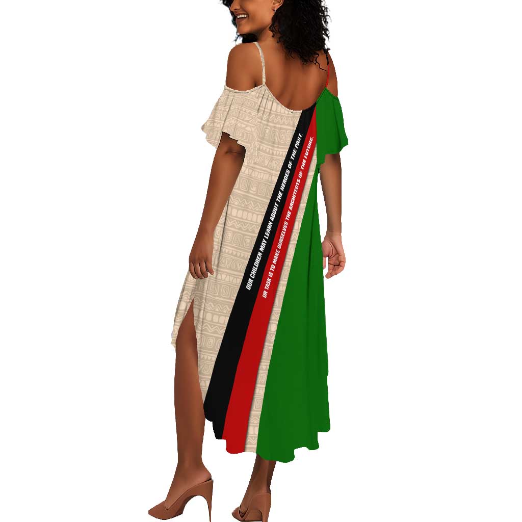 Jomo Kenyatta Summer Maxi Dress Uhuru and Kenyan Heritage Quote Tribute - African Pride