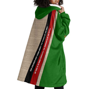 Jomo Kenyatta Wearable Blanket Hoodie Uhuru and Kenyan Heritage Quote Tribute - African Pride