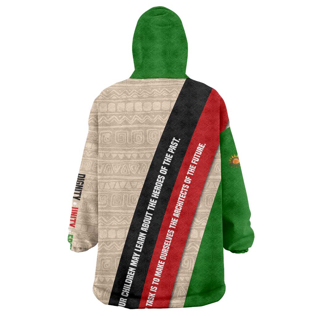 Jomo Kenyatta Wearable Blanket Hoodie Uhuru and Kenyan Heritage Quote Tribute - African Pride