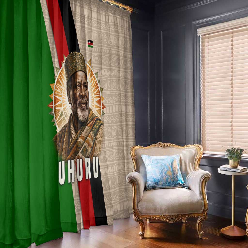 Jomo Kenyatta Window Curtain Uhuru and Kenyan Heritage Quote Tribute - African Pride