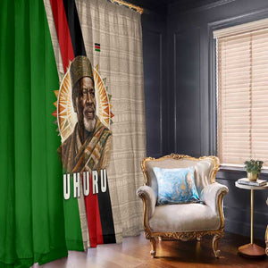 Jomo Kenyatta Window Curtain Uhuru and Kenyan Heritage Quote Tribute - African Pride
