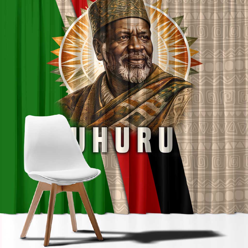 Jomo Kenyatta Window Curtain Uhuru and Kenyan Heritage Quote Tribute - African Pride