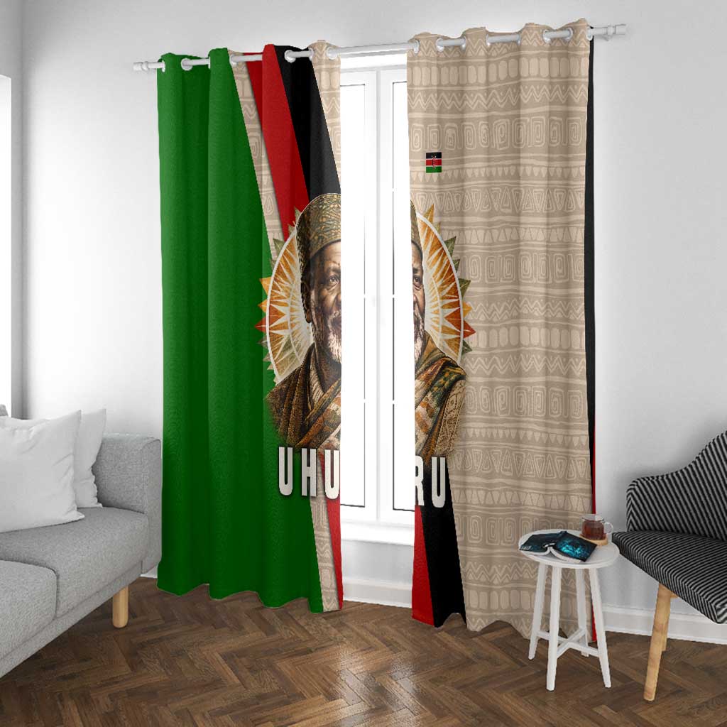 Jomo Kenyatta Window Curtain Uhuru and Kenyan Heritage Quote Tribute - African Pride