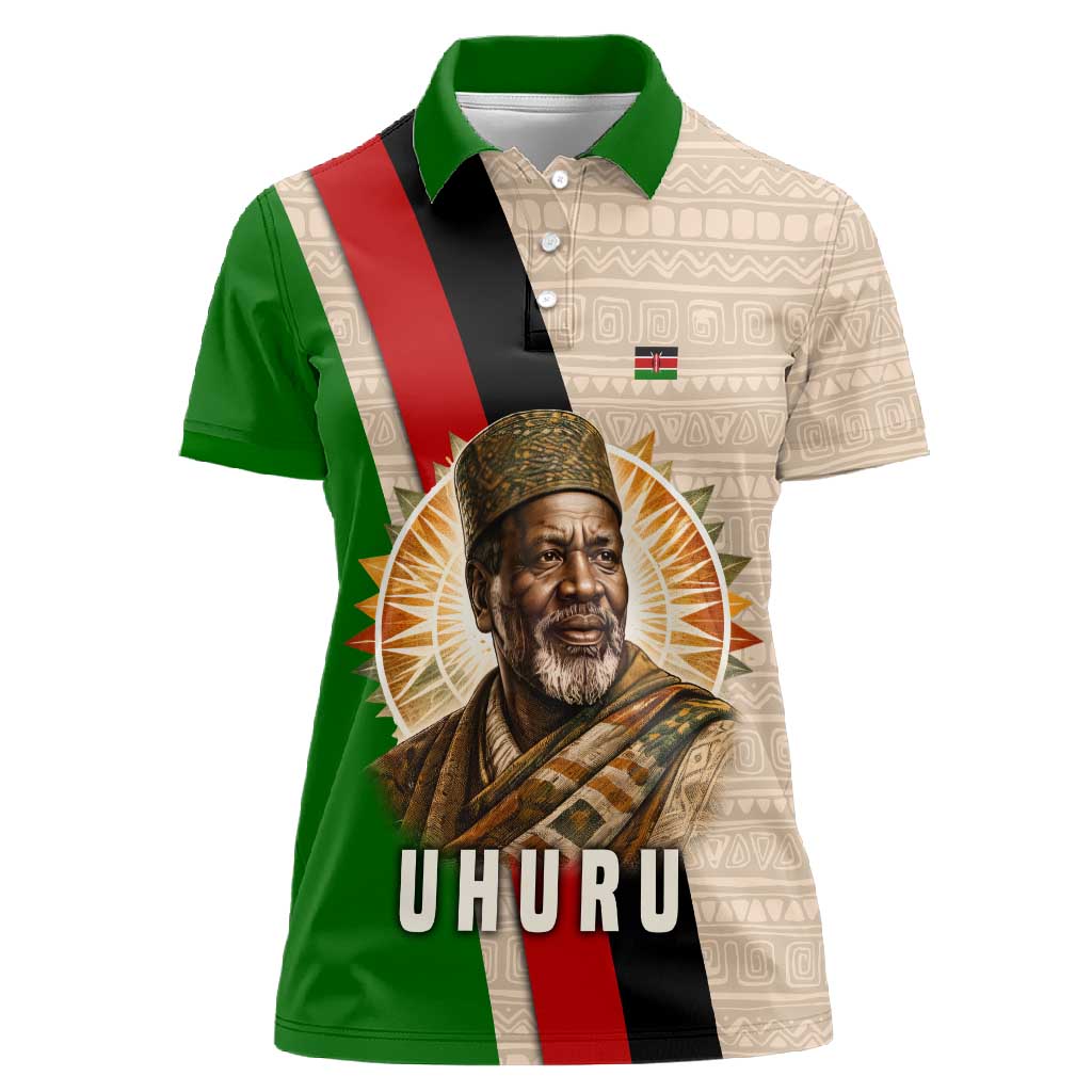 Jomo Kenyatta Women Polo Shirt Uhuru and Kenyan Heritage Quote Tribute - African Pride