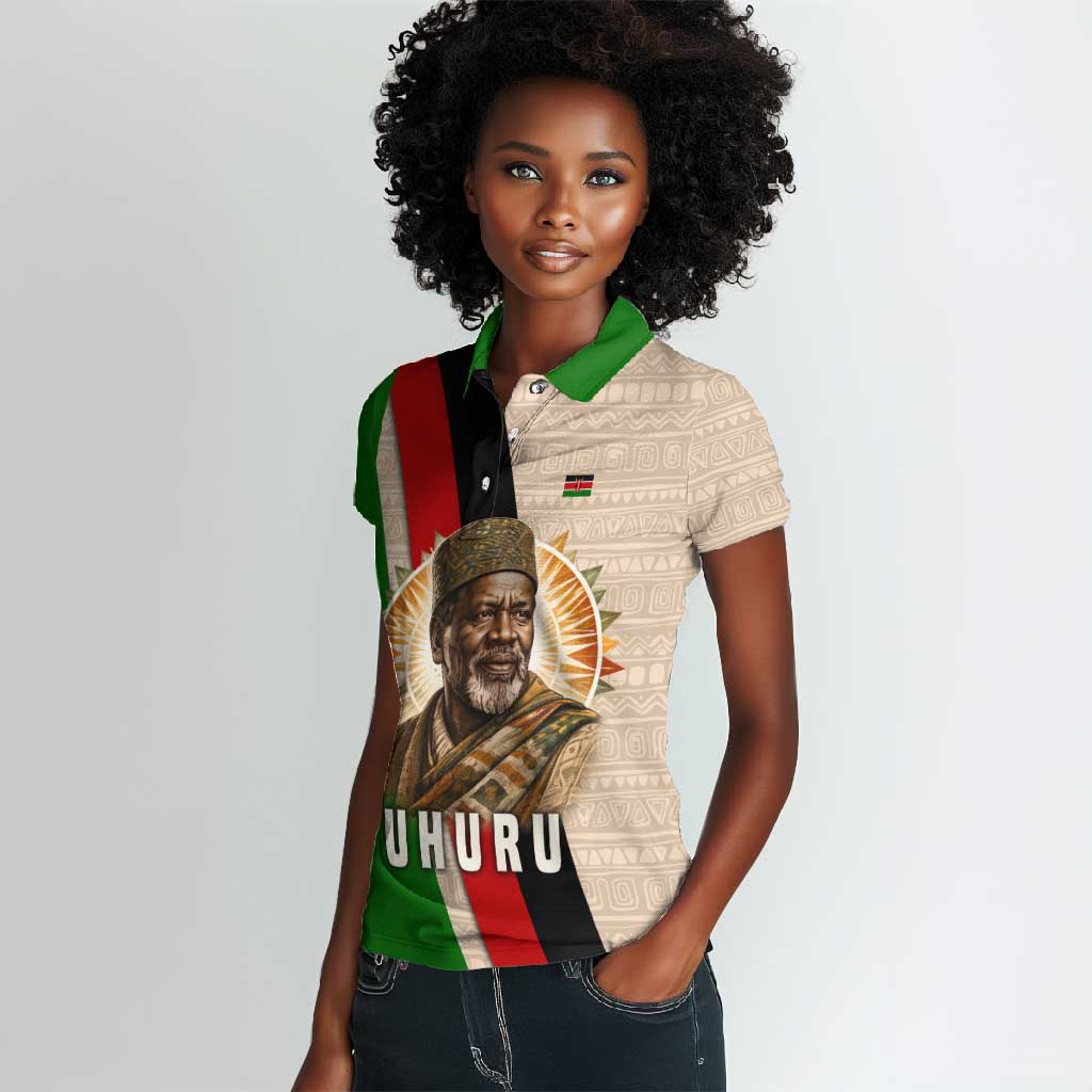 Jomo Kenyatta Women Polo Shirt Uhuru and Kenyan Heritage Quote Tribute - African Pride