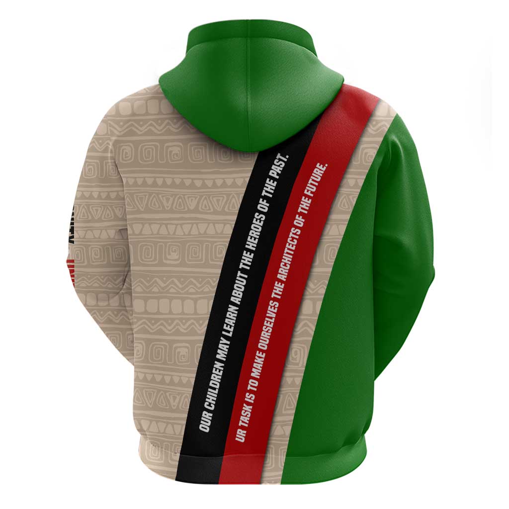 Jomo Kenyatta Zip Hoodie Uhuru and Kenyan Heritage Quote Tribute - African Pride