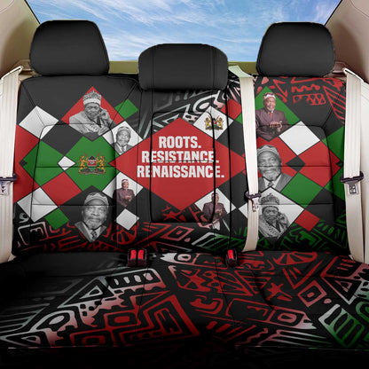 Jomo Kenyatta Back Car Seat Cover with Roots Resistance Renaissance and Kenyan Patchwork Pattern Tribute - African Pride