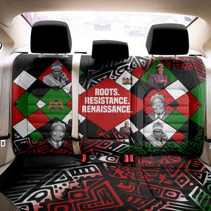 Jomo Kenyatta Back Car Seat Cover with Roots Resistance Renaissance and Kenyan Patchwork Pattern Tribute - African Pride