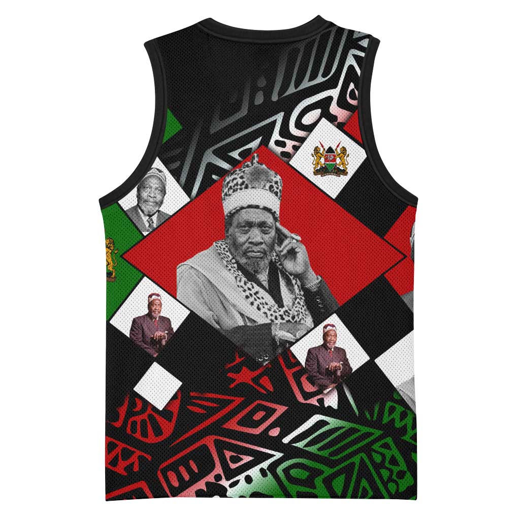 Jomo Kenyatta Basketball Jersey with Roots Resistance Renaissance and Kenyan Patchwork Pattern Tribute - African Pride