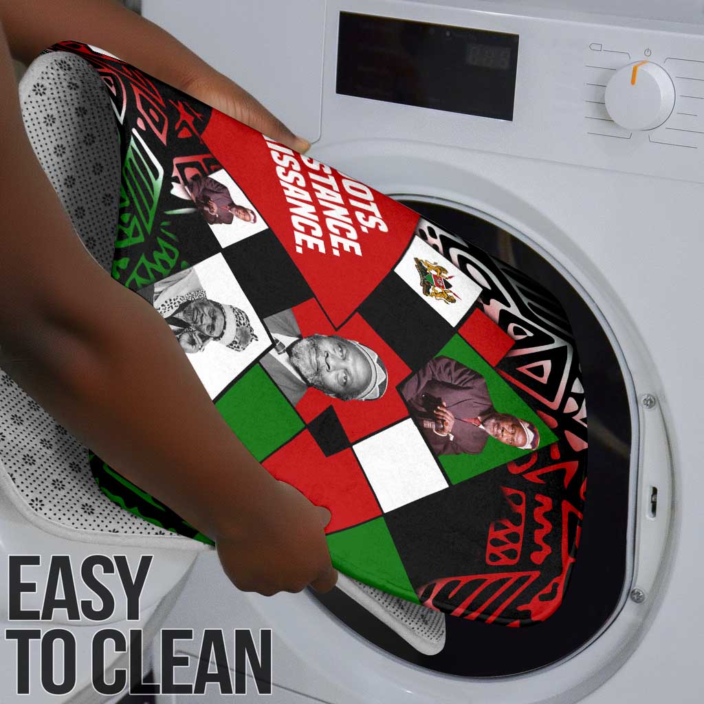 Jomo Kenyatta Bathroom Set with Roots Resistance Renaissance and Kenyan Patchwork Pattern Tribute - African Pride