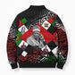 Jomo Kenyatta Bomber Puffer Jacket with Roots Resistance Renaissance and Kenyan Patchwork Pattern Tribute - African Pride