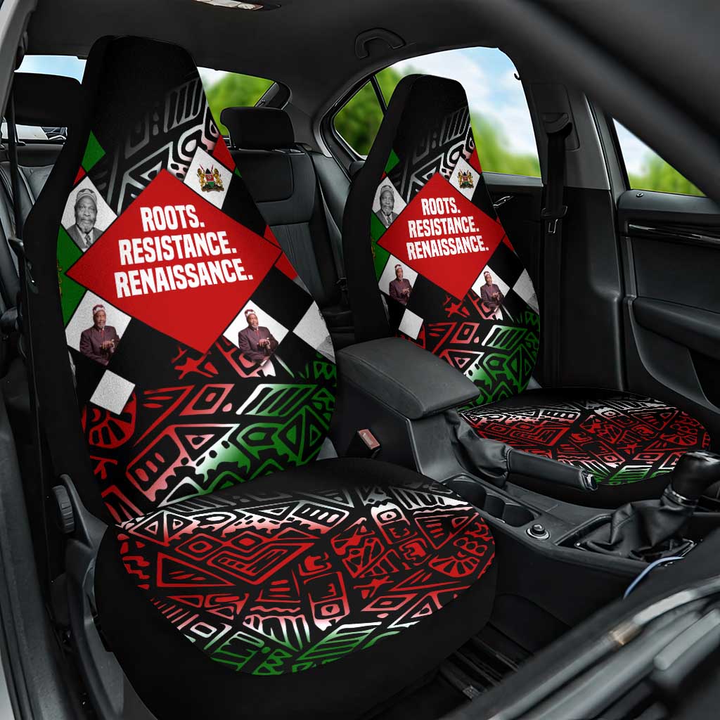 Jomo Kenyatta Car Seat Cover with Roots Resistance Renaissance and Kenyan Patchwork Pattern Tribute - African Pride