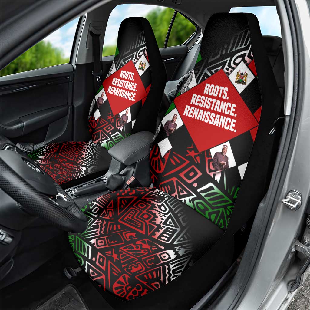 Jomo Kenyatta Car Seat Cover with Roots Resistance Renaissance and Kenyan Patchwork Pattern Tribute - African Pride