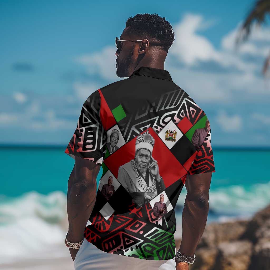 Jomo Kenyatta Hawaiian Shirt with Roots Resistance Renaissance and Kenyan Patchwork Pattern Tribute - African Pride