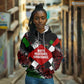 Jomo Kenyatta Hoodie with Roots Resistance Renaissance and Kenyan Patchwork Pattern Tribute - African Pride