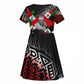 Jomo Kenyatta Kid Short Sleeve Dress with Roots Resistance Renaissance and Kenyan Patchwork Pattern Tribute - African Pride