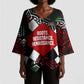 Jomo Kenyatta Kimono Sleeve Blouse with Roots Resistance Renaissance and Kenyan Patchwork Pattern Tribute - African Pride