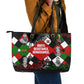 Jomo Kenyatta Leather Tote Bag with Roots Resistance Renaissance and Kenyan Patchwork Pattern Tribute - African Pride