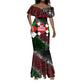 Jomo Kenyatta Mermaid Dress with Roots Resistance Renaissance and Kenyan Patchwork Pattern Tribute - African Pride