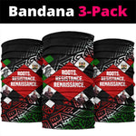 Jomo Kenyatta Neck Gaiter with Roots Resistance Renaissance and Kenyan Patchwork Pattern Tribute - African Pride
