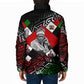 Jomo Kenyatta Padded Jacket with Roots Resistance Renaissance and Kenyan Patchwork Pattern Tribute - African Pride
