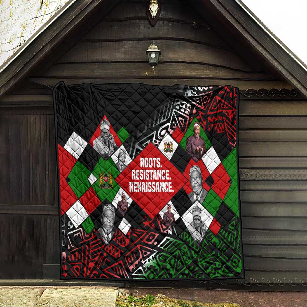 Jomo Kenyatta Quilt with Roots Resistance Renaissance and Kenyan Patchwork Pattern Tribute - African Pride