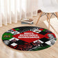 Jomo Kenyatta Round Carpet with Roots Resistance Renaissance and Kenyan Patchwork Pattern Tribute - African Pride