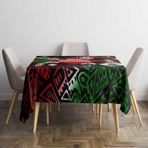 Jomo Kenyatta Tablecloth with Roots Resistance Renaissance and Kenyan Patchwork Pattern Tribute - African Pride