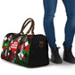 Jomo Kenyatta Travel Bag with Roots Resistance Renaissance and Kenyan Patchwork Pattern Tribute - African Pride