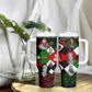 Jomo Kenyatta Tumbler With Handle with Roots Resistance Renaissance and Kenyan Patchwork Pattern Tribute - African Pride