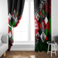 Jomo Kenyatta Window Curtain with Roots Resistance Renaissance and Kenyan Patchwork Pattern Tribute - African Pride