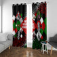 Jomo Kenyatta Window Curtain with Roots Resistance Renaissance and Kenyan Patchwork Pattern Tribute - African Pride