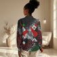 Jomo Kenyatta Women Casual Shirt with Roots Resistance Renaissance and Kenyan Patchwork Pattern Tribute - African Pride
