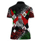 Jomo Kenyatta Women Polo Shirt with Roots Resistance Renaissance and Kenyan Patchwork Pattern Tribute - African Pride